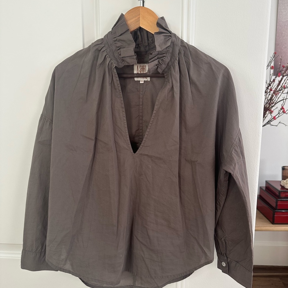 It’s a Shirt a thing. Grey. Small.